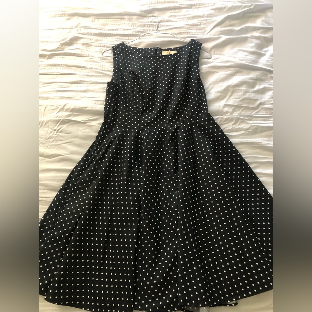 Black polka dot dress